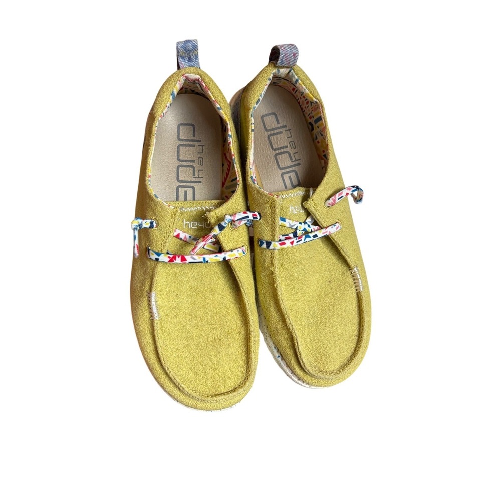 Hey Dude Women's Slip-On Yellow Canvas Shoes - Picture 2 of 9